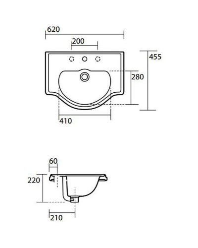Раковина Kerasan Retro 62 103001x3 Белая
