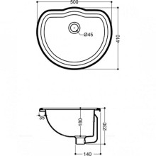 Раковина Kerasan Retro 50 103101bix0 Белая