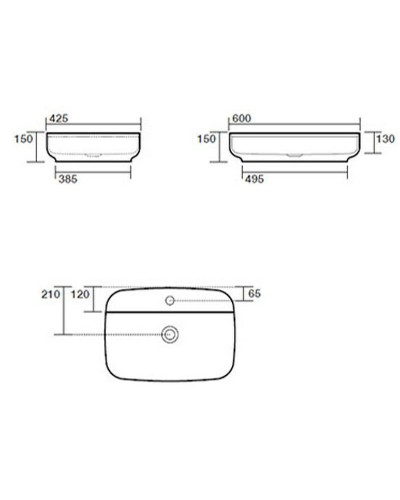 Раковина Kerasan Tribeca 60 514001x1 Белая