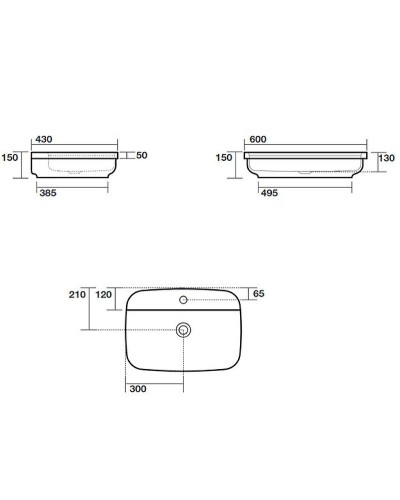Раковина Kerasan Tribeca 60 514201x1 Белая