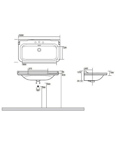 Раковина Kerasan Waldorf 100 4142K1bi/crx1 Белая