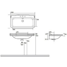 Раковина Kerasan Waldorf 100 4142K1bi/crx3 Белая