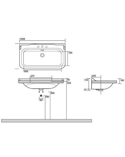 Раковина Kerasan Waldorf 100 4142K1bi/crx3 Белая