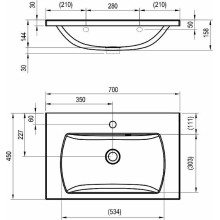 Раковина Ravak Classic II 70 XJX01170000 Белая
