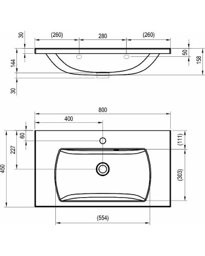 Раковина Ravak Classic II 80 XJX01180000 Белая