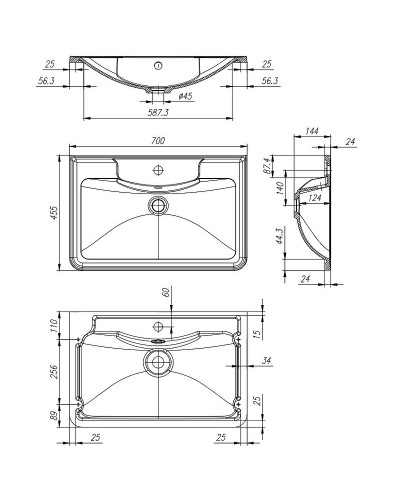 Раковина BelBagno 70 BB700/455-LV-MR-ALR Белая