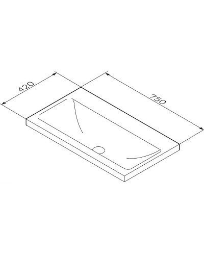 Раковина AM.PM Gem 75 M90WCC0752BM Черная матовая