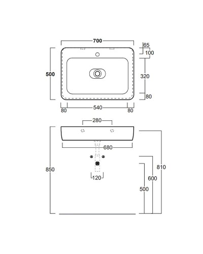 Раковина Simas Henges 70 HE10bix1 Белая