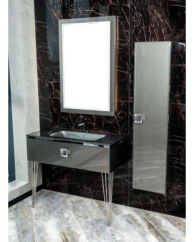 Раковина Boheme Armadi Art Lucido 100 852-100-GR Графит глянцевый