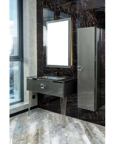 Раковина Boheme Armadi Art Lucido 100 852-100-GR Графит глянцевый