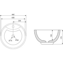 Раковина Abber Bequem 46 AC2101MB Черная матовая