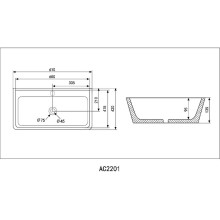 Раковина Abber Rechteck 61 AC2201MB Черная матовая