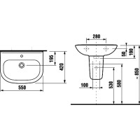Раковина Jika Olymp 55 8.1061.2.000.104.9 Белая