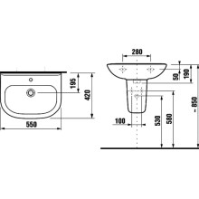 Раковина Jika Olymp 55 8.1061.2.000.104.9 Белая