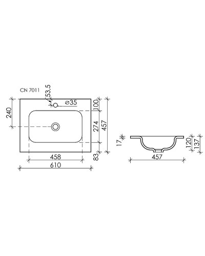 Раковина Ceramica Nova Element 61 CN7011 Белая