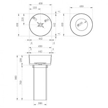 Раковина Abber Kristall 45 AT2702Opal Коричневая