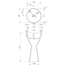 Раковина Abber Kristall 45 AT2703Onyx Черная
