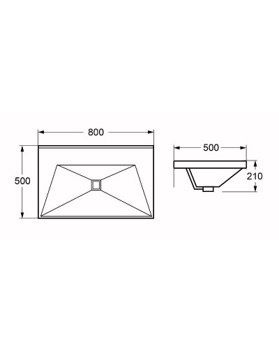 Раковина Cezares Molveno 80 CZR-1188-800/500 Белая