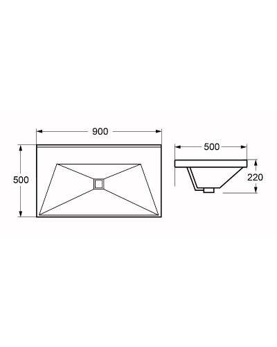 Раковина Cezares Molveno 90 CZR-1188-900/500 Белая