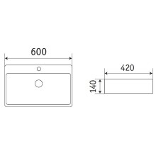 Раковина CeramaLux 60 8145MB Черная матовая