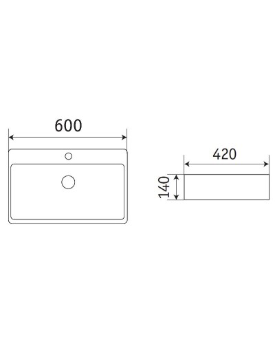 Раковина CeramaLux 60 8145MB Черная матовая