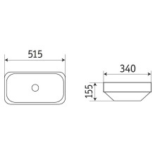 Раковина CeramaLux 50 E408D Белая глянцевая
