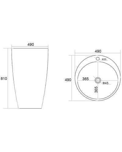 Раковина WeltWasser Leerbach 4949 GL-WT 49 10000008706 Белый глянец