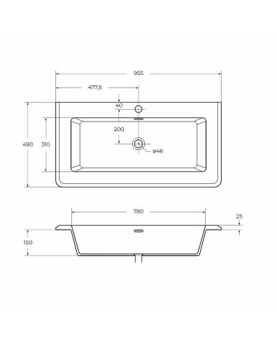 Раковина Cezares 95 50264 Белая матовая