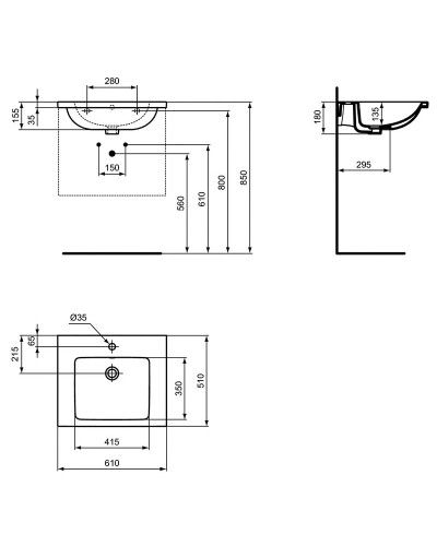 Раковина Ideal Standard I.Life B 61 T460501 Евробелая