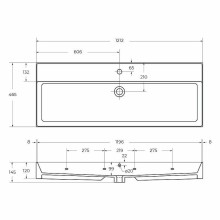 Раковина Cezares 120 CZR-MIL-120-LVB Белая