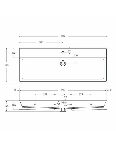 Раковина Cezares 120 CZR-MIL-120-LVB Белая