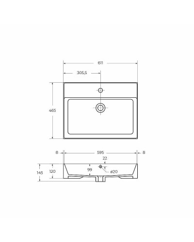 Раковина Cezares 60 CZR-MIL-60-LVB Белая