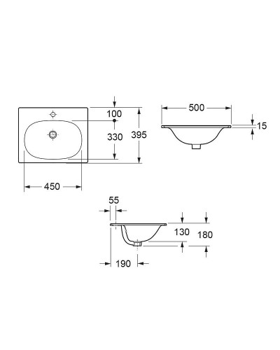Раковина Cezares Molveno 50 CZR-1923-500 Белая