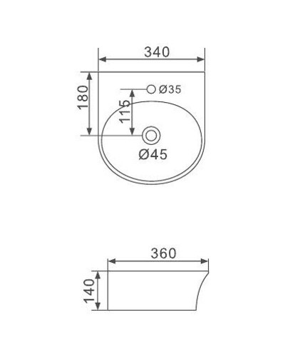 Раковина Gappo 34 GT703 Белая