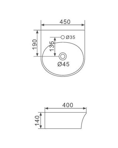 Раковина Gappo 45 GT704 Белая