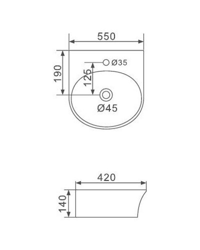 Раковина Gappo 55 GT705 Белая