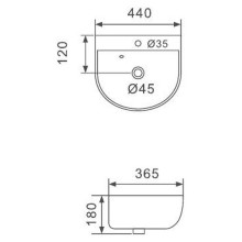 Раковина Gappo 44 GT708 Белая