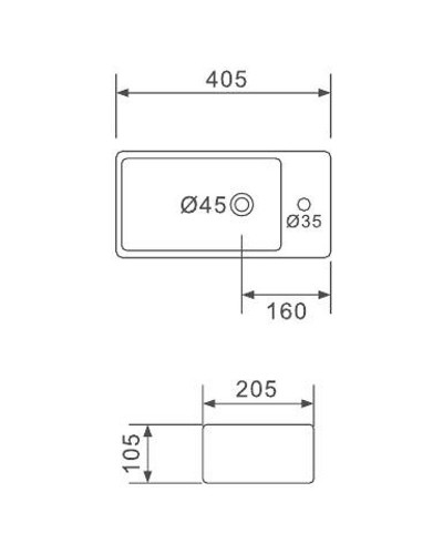 Раковина Gappo 40 L GT706L Белая