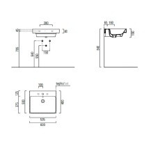 Раковина GSI Nubes 60 9631111 Белая