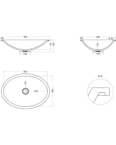 Раковина 55x40 см Salini S-Stone Marea 11 1802211M