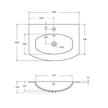 Раковина Cezares Vague 70 82410 Extra Bianco
