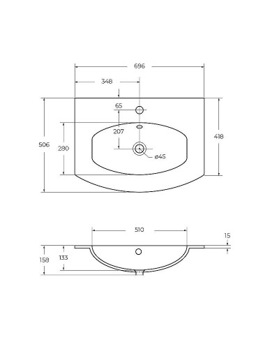 Раковина Cezares Vague 70 82410 Extra Bianco