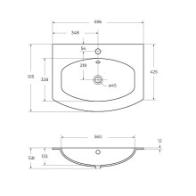 Раковина Cezares Vague 70 50158 Белая