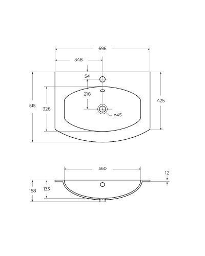 Раковина Cezares Vague 70 50158 Белая