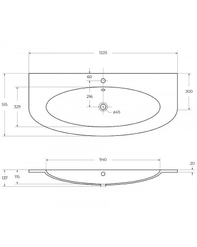 Раковина Cezares Eden 120 50178 Белая