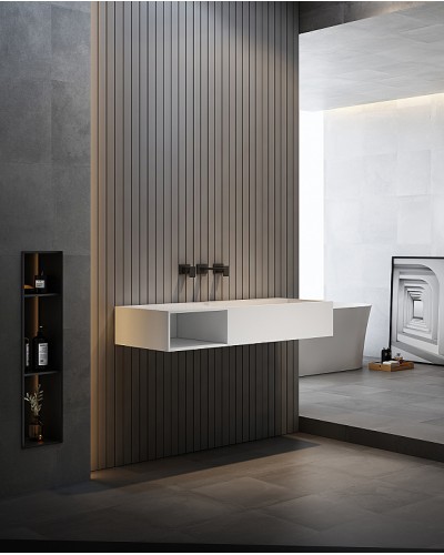 Раковина Abber Stein 100 L AS2640-1.0 L Белая матовая