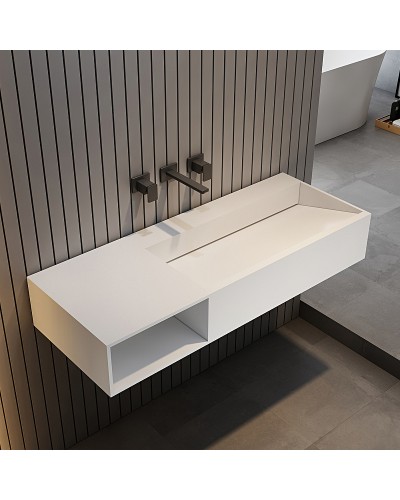 Раковина Abber Stein 120 L AS2640-1.2 L Белая матовая