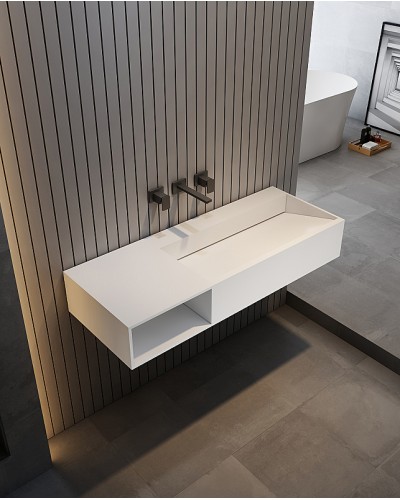 Раковина Abber Stein 120 L AS2640-1.2 L Белая матовая