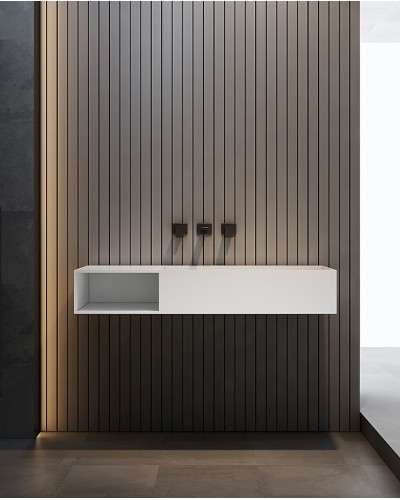 Раковина Abber Stein 120 L AS2640-1.2 L Белая матовая