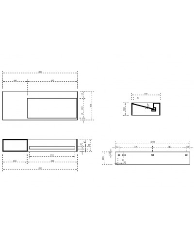 Раковина Abber Stein 120 L AS2640-1.2 L Белая матовая
